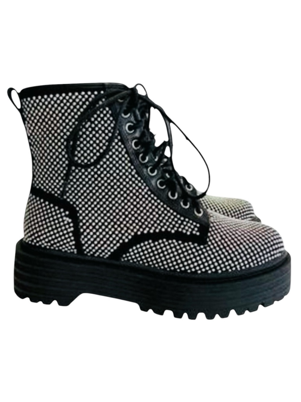 Gianni Bini Studded Chunky Lug Sole Platform Combat Boots